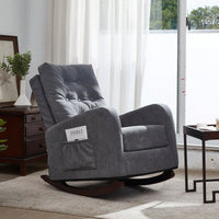 Modern High Back Accent Chair with Solid Wood Legs Comfortable Fabric Armchair for Living Room Bedroom Reading Supports 300lbs