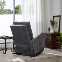 Modern High Back Accent Chair with Solid Wood Legs Comfortable Fabric Armchair for Living Room Bedroom Reading Supports 300lbs