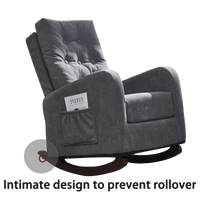Modern High Back Accent Chair with Solid Wood Legs Comfortable Fabric Armchair for Living Room Bedroom Reading Supports 300lbs