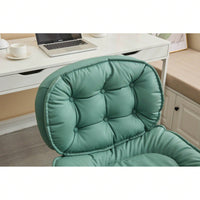 Ergonomic Cross Legged Office Chair with Wheels Adjustable Height Comfortable PU Leather Seat for Home and Office
