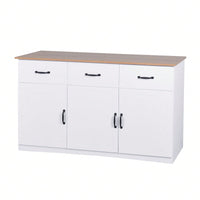 Modern Farmhouse Sideboard Buffet Cabinet with Storage - 3 Doors 3 Drawers Coffee Bar Console Table for Dining Room Living Room White