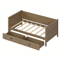 Solid Wood Twin Daybed with Under Bed Storage Drawers - Versatile Platform Bed for Kids Teens and Guests