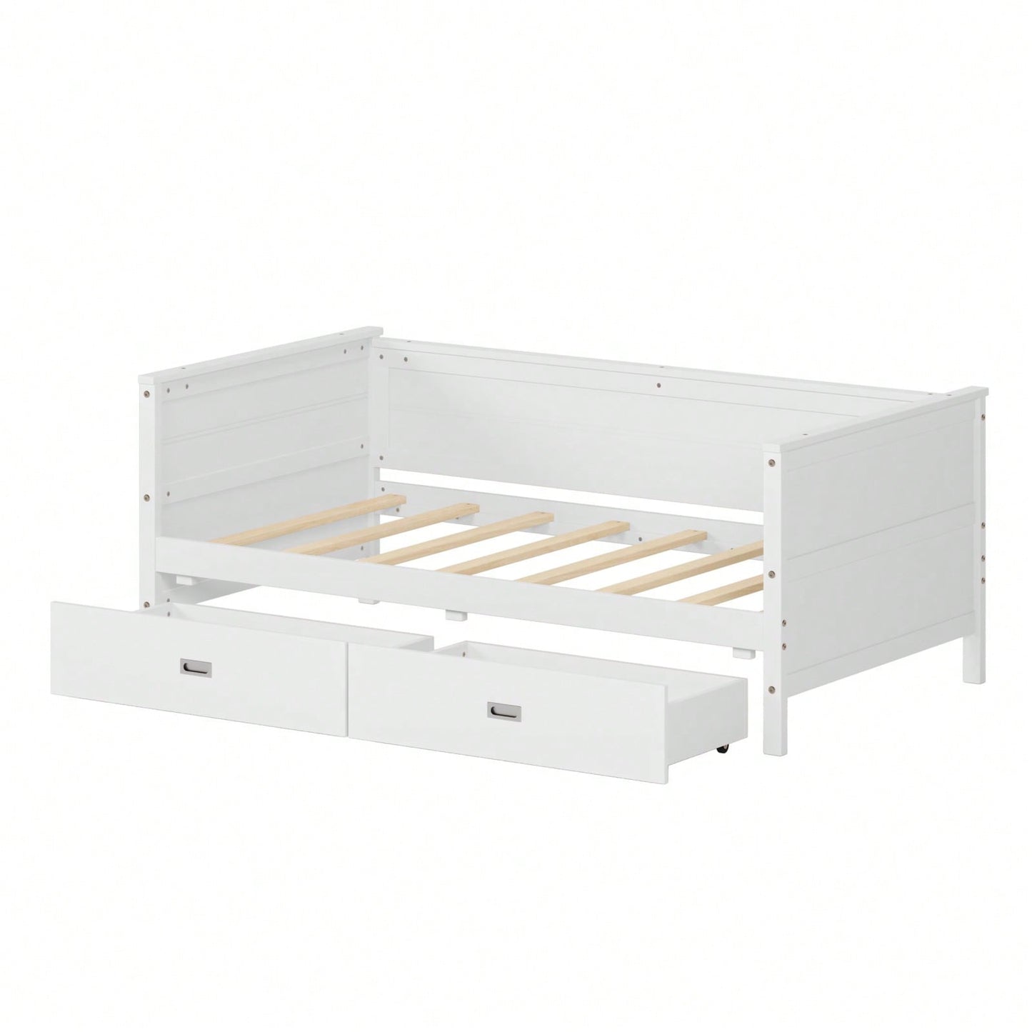 Solid Wood Twin Daybed with Under Bed Storage Drawers - Versatile Platform Bed for Kids Teens and Guests