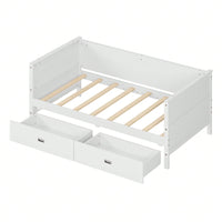 Solid Wood Twin Daybed with Under Bed Storage Drawers - Versatile Platform Bed for Kids Teens and Guests