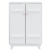 Wooden Wardrobe Cabinet With Hanging Rod, Storage Armoires With Doors