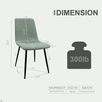 Set of 4 Upholstered Linen Dining Chairs with Comfortable Cushions and Sturdy Metal Legs for Modern Living Room and Kitchen