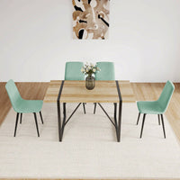Set of 4 Upholstered Linen Dining Chairs with Comfortable Cushions and Sturdy Metal Legs for Modern Living Room and Kitchen