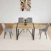 Set of 4 Upholstered Linen Dining Chairs with Comfortable Cushions and Sturdy Metal Legs for Modern Living Room and Kitchen