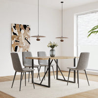 Set of 4 Upholstered Linen Dining Chairs with Comfortable Cushions and Sturdy Metal Legs for Modern Living Room and Kitchen