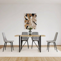 Set of 4 Upholstered Linen Dining Chairs with Comfortable Cushions and Sturdy Metal Legs for Modern Living Room and Kitchen