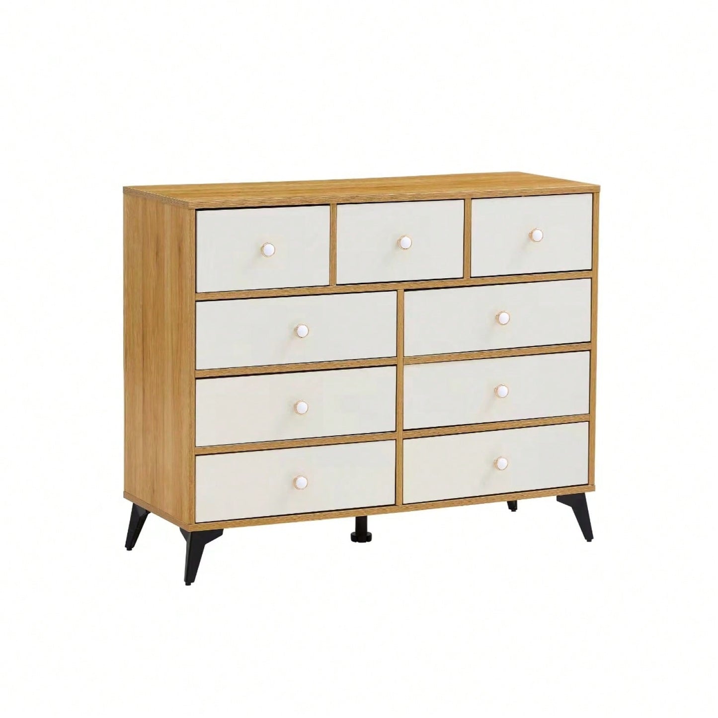 Modern 9-Drawer Storage Cabinet for Bedroom and Living Room Organization Stylish MDF Chest for Kitchen and Hallway Storage Solutions