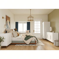 2-Door Wardrobe Closet With Storage Shelves And Hanging Rod, White Finish, Perfect For Bedroom Organization