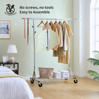 Heavy Duty Rolling Clothes Rack 600LBS Adjustable Portable Garment Rack with Lockable Wheels Ideal for Costumes and Seasonal Decor
