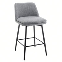 360° Swivel Counter Height Bar Stools Set of 2 with Back Faux Leather Upholstery and Metal Legs 25.6 Inch Seat Height for Kitchen Island Pub