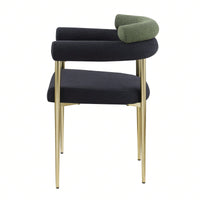 Modern Dining Chairs Set Of 2, Boucle Accent Chairs With Metal Legs, Comfortable Upholstered Dining Room Chairs For Kitchen, Living Room