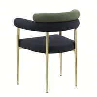 Modern Dining Chairs Set Of 2, Boucle Accent Chairs With Metal Legs, Comfortable Upholstered Dining Room Chairs For Kitchen, Living Room