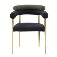 Modern Dining Chairs Set Of 2, Boucle Accent Chairs With Metal Legs, Comfortable Upholstered Dining Room Chairs For Kitchen, Living Room