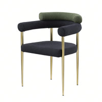 Modern Dining Chairs Set Of 2, Boucle Accent Chairs With Metal Legs, Comfortable Upholstered Dining Room Chairs For Kitchen, Living Room