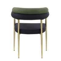Modern Dining Chairs Set Of 2, Boucle Accent Chairs With Metal Legs, Comfortable Upholstered Dining Room Chairs For Kitchen, Living Room