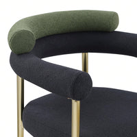 Modern Dining Chairs Set Of 2, Boucle Accent Chairs With Metal Legs, Comfortable Upholstered Dining Room Chairs For Kitchen, Living Room