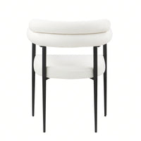 Modern Dining Chairs Set Of 2, Boucle Accent Chairs With Metal Legs, Comfortable Upholstered Dining Room Chairs For Kitchen, Living Room