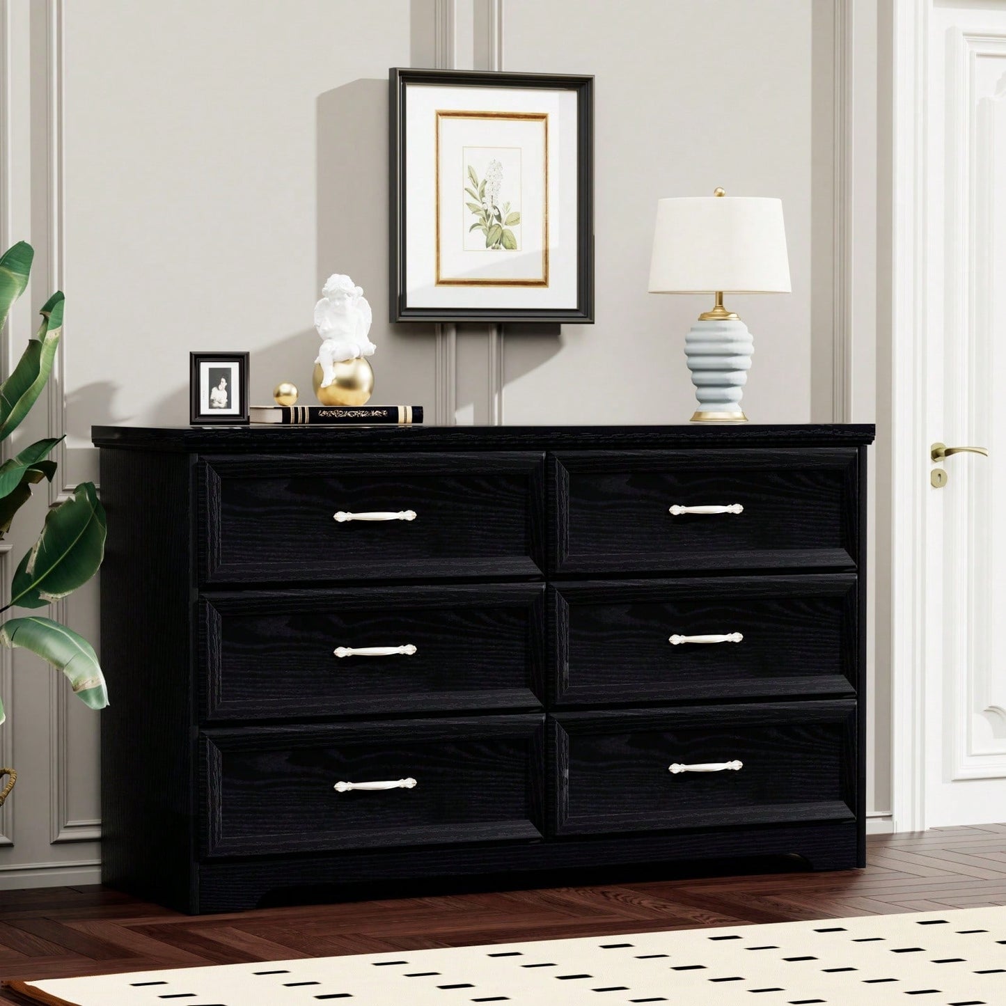Modern 9 Drawer Dresser with Metal Slides and Anti-Tip Straps for Bedroom Living Room Hallway 47.6L x 15.7W x 28.9H