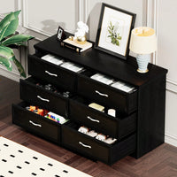 Modern 9 Drawer Dresser with Metal Slides and Anti-Tip Straps for Bedroom Living Room Hallway 47.6L x 15.7W x 28.9H