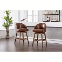 Bar Stools Set Of 2 Counter Height Chairs With Footrest For Kitchen, Dining Room And 360 Degree Swivel