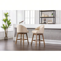 Bar Stools Set Of 2 Counter Height Chairs With Footrest For Kitchen, Dining Room And 360 Degree Swivel