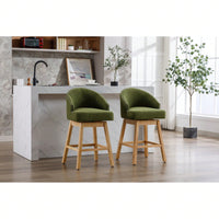 Bar Stools Set Of 2 Counter Height Chairs With Footrest For Kitchen, Dining Room And 360 Degree Swivel
