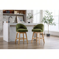 Bar Stools Set Of 2 Counter Height Chairs With Footrest For Kitchen, Dining Room And 360 Degree Swivel