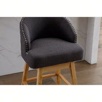 Bar Stools Set Of 2 Counter Height Chairs With Footrest For Kitchen, Dining Room And 360 Degree Swivel