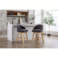 Bar Stools Set Of 2 Counter Height Chairs With Footrest For Kitchen, Dining Room And 360 Degree Swivel