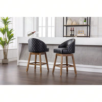 Bar Stools Set Of 2 Counter Height Chairs With Footrest For Kitchen, Dining Room And 360 Degree Swivel