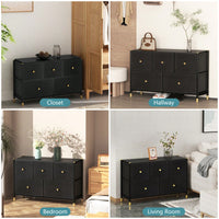 Stylish 5 Drawer Storage Tower with PU Leather Bins for Bedroom and Living Room - Sturdy Metal Frame and Wood Top - Easy Assembly Black