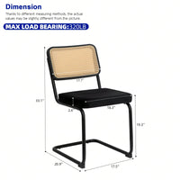 Dining Chairs Set Of 2 With Velvet Rattan Side Accent Chairs