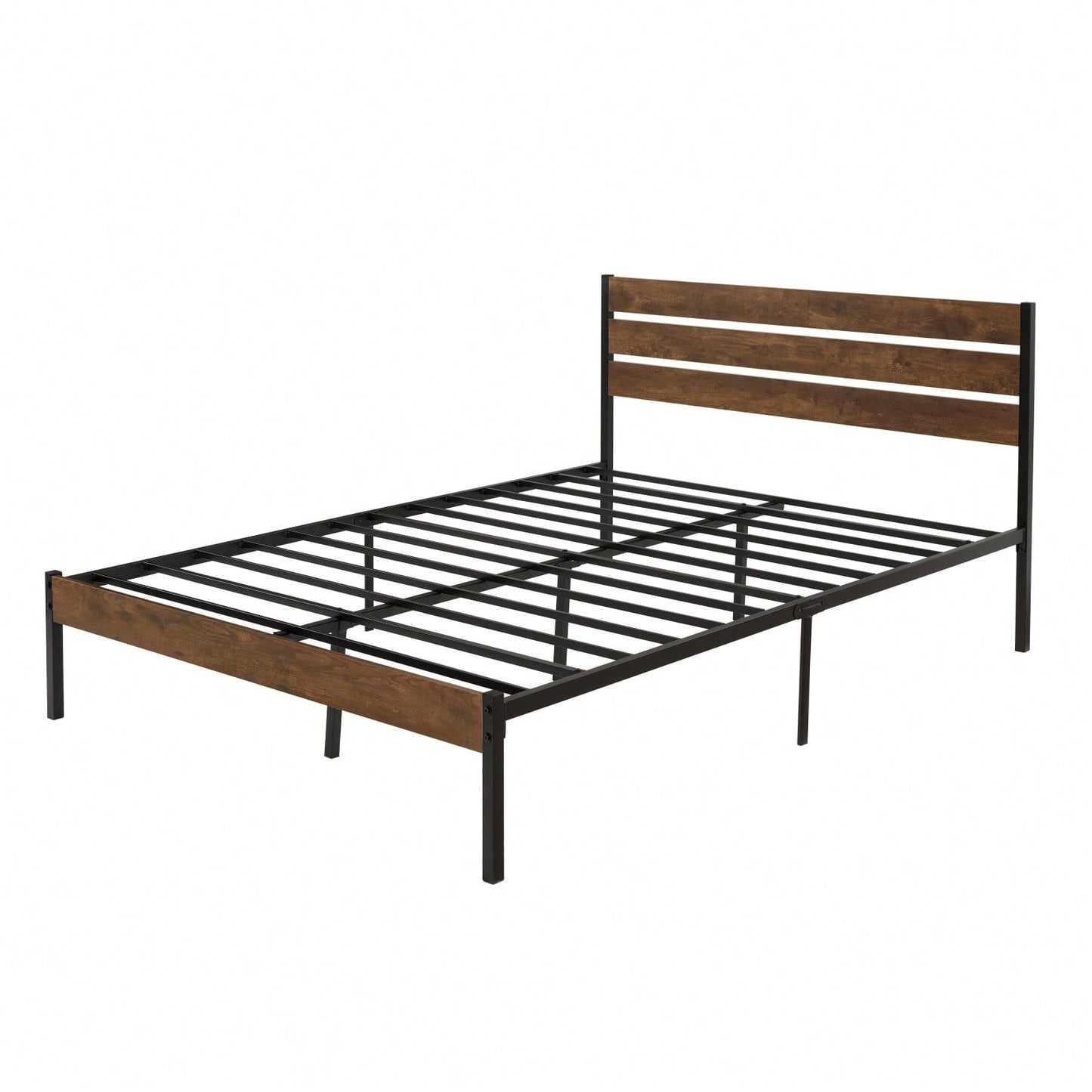 Queen Size Bed Frame With Wood Headboard