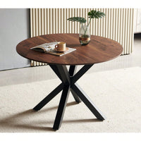 42.1" Black And Wood Color Tulip Table