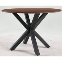 42.1" Black And Wood Color Tulip Table