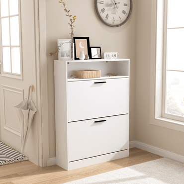 Shoe Storage Cabinet With 2 Flip Drawers