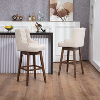 Bar Stools Set Of 2 Counter Height Chairs With Footrest For Kitchen, Dining Room And 360 Degree Swivel