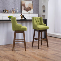 Bar Stools Set Of 2 Counter Height Chairs With Footrest For Kitchen, Dining Room And 360 Degree Swivel