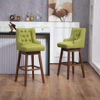 Bar Stools Set Of 2 Counter Height Chairs With Footrest For Kitchen, Dining Room And 360 Degree Swivel