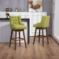 Bar Stools Set Of 2 Counter Height Chairs With Footrest For Kitchen, Dining Room And 360 Degree Swivel