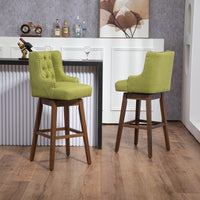 Bar Stools Set Of 2 Counter Height Chairs With Footrest For Kitchen, Dining Room And 360 Degree Swivel