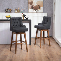 Bar Stools Set Of 2 Counter Height Chairs With Footrest For Kitchen, Dining Room And 360 Degree Swivel