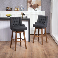 Bar Stools Set Of 2 Counter Height Chairs With Footrest For Kitchen, Dining Room And 360 Degree Swivel