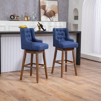 Bar Stools Set Of 2 Counter Height Chairs With Footrest For Kitchen, Dining Room And 360 Degree Swivel