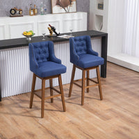 Bar Stools Set Of 2 Counter Height Chairs With Footrest For Kitchen, Dining Room And 360 Degree Swivel