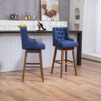 Bar Stools Set Of 2 Counter Height Chairs With Footrest For Kitchen, Dining Room And 360 Degree Swivel